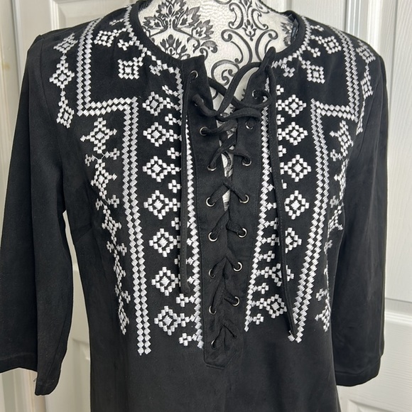 Forever 21 Black White Embroidered Top Dress S - Picture 2 of 6